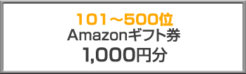 101〜500位 Amazonギフト券1,000円分